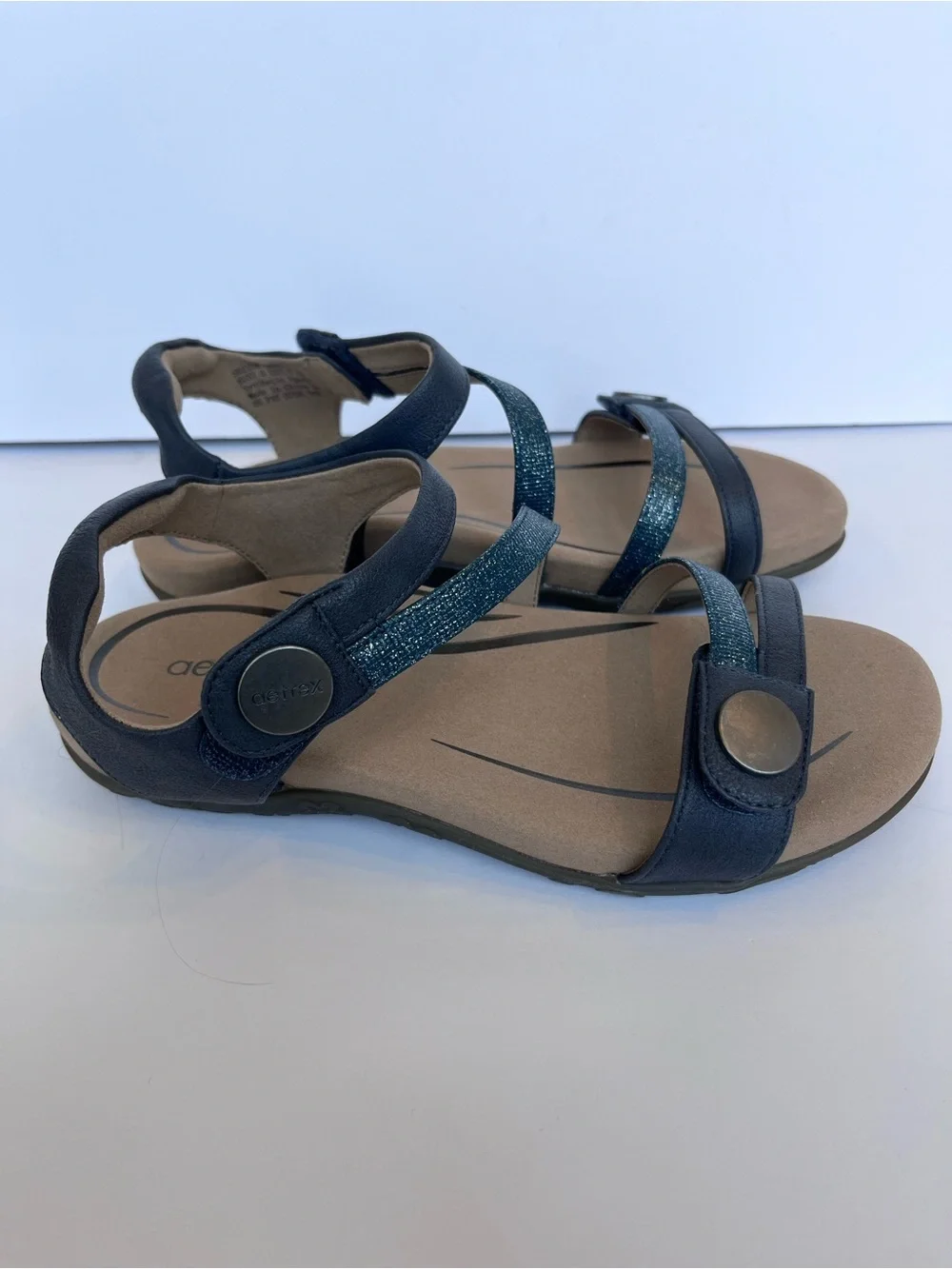 Aetrex Jess Blue Sandals